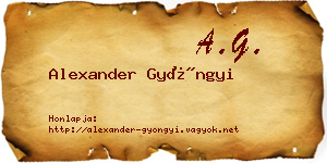 Alexander Gyöngyi névjegykártya