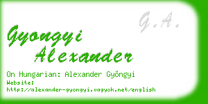 gyongyi alexander business card